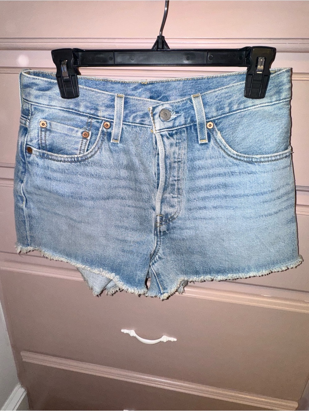 Levi's 501  size 28 Light Blue High-Rise Denim Cutoff Shorts